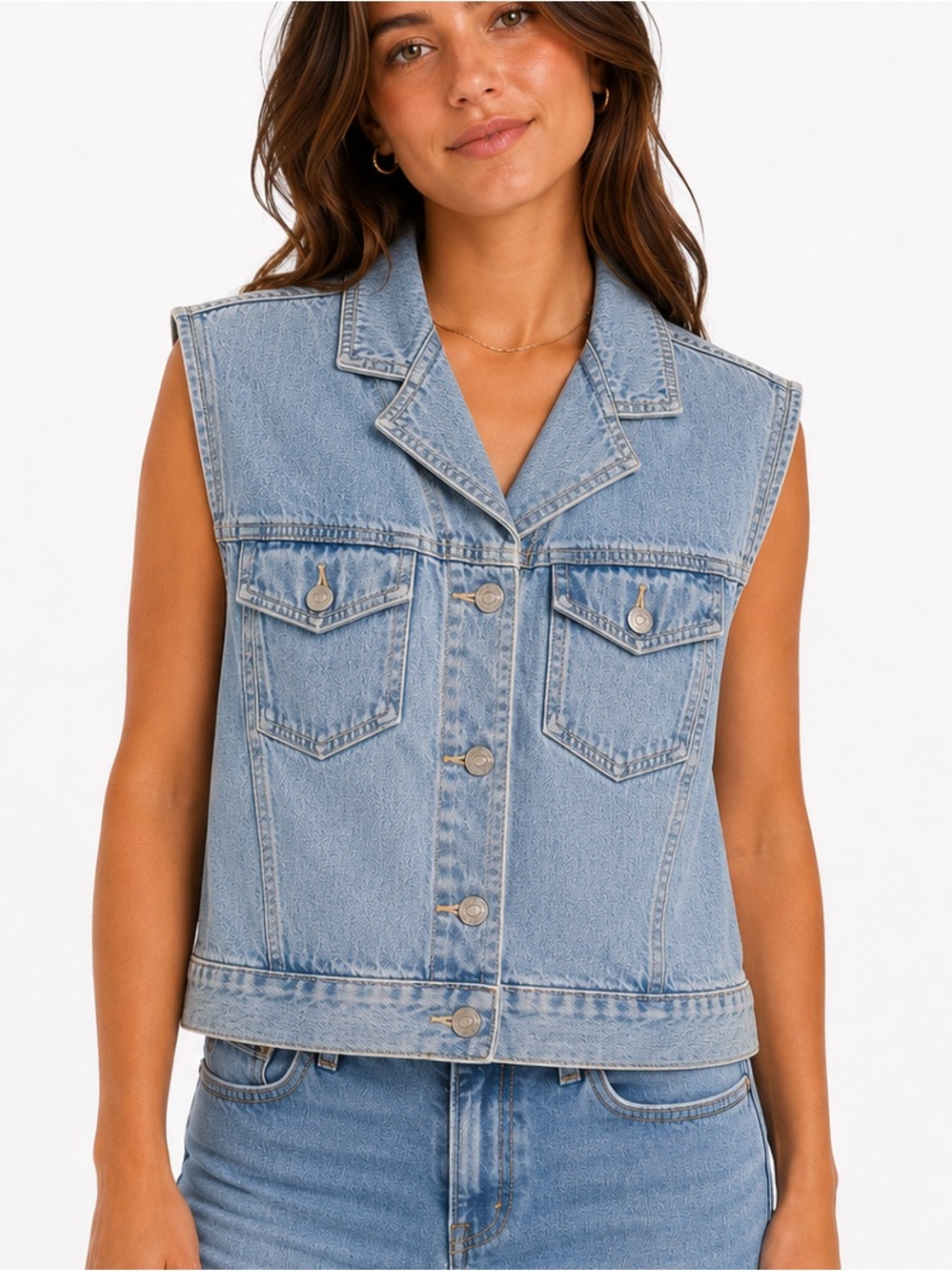 Vintage Levi’s Size Large Light Blue Denim Vest - Women Jeans